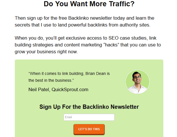strategies_to_generate_more_email_subscribers_newsletter_page_Neil_Patel