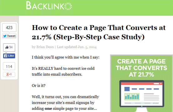 strategies_to_generate_more_email_subscribers_squeeze_page_Brian_Dean_backlinko
